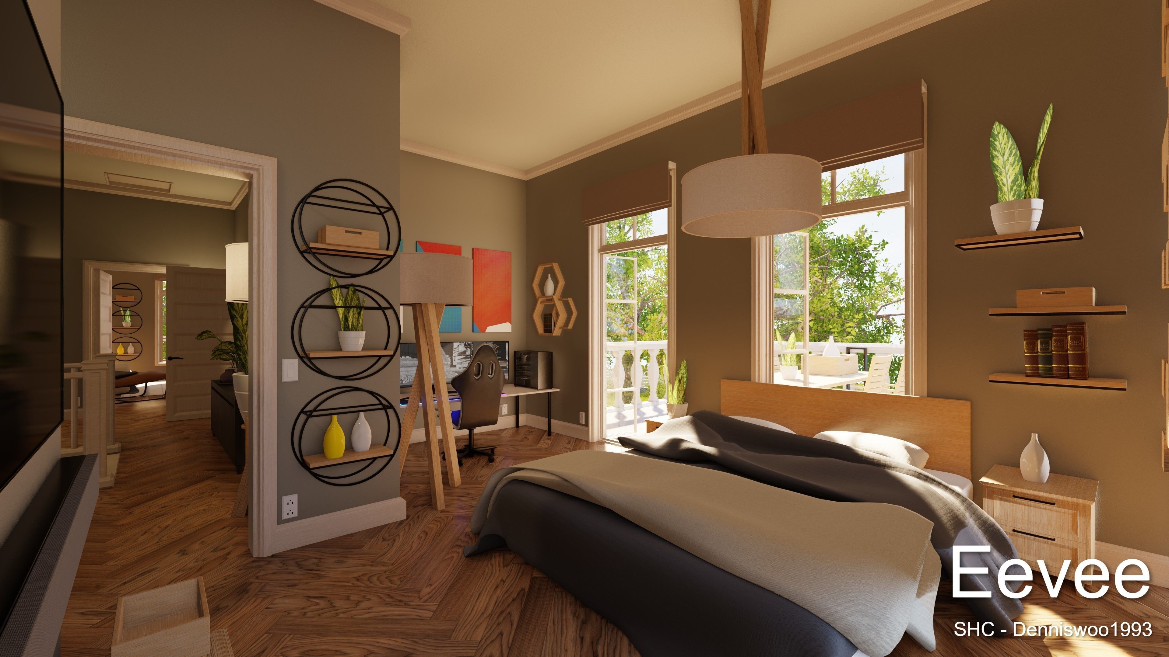 Classic villa 2021 Blender Eevee and Cycles 1 Low-poly 3D model_40