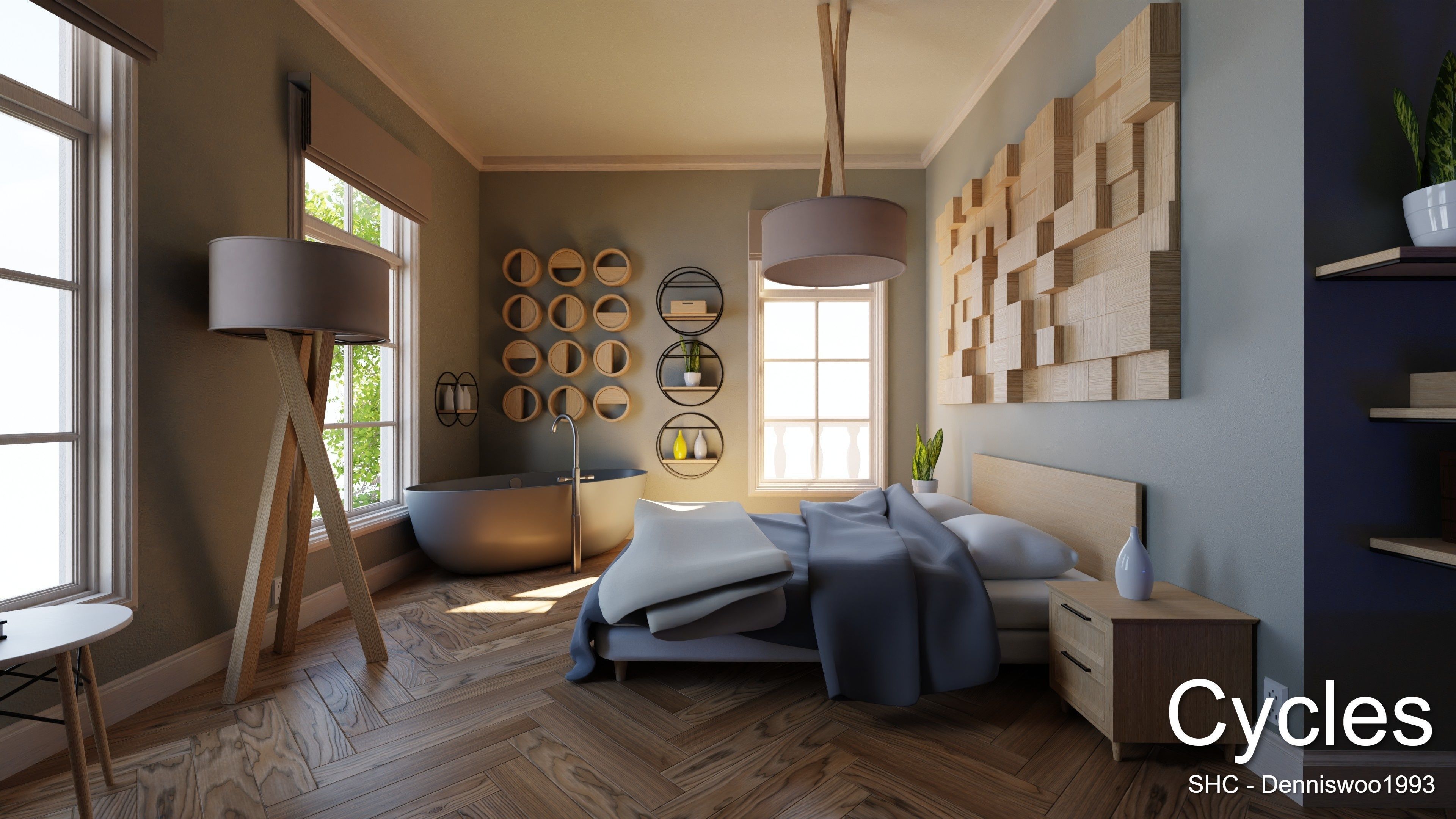 Classic villa 2021 Blender Eevee and Cycles 1 Low-poly 3D model_12