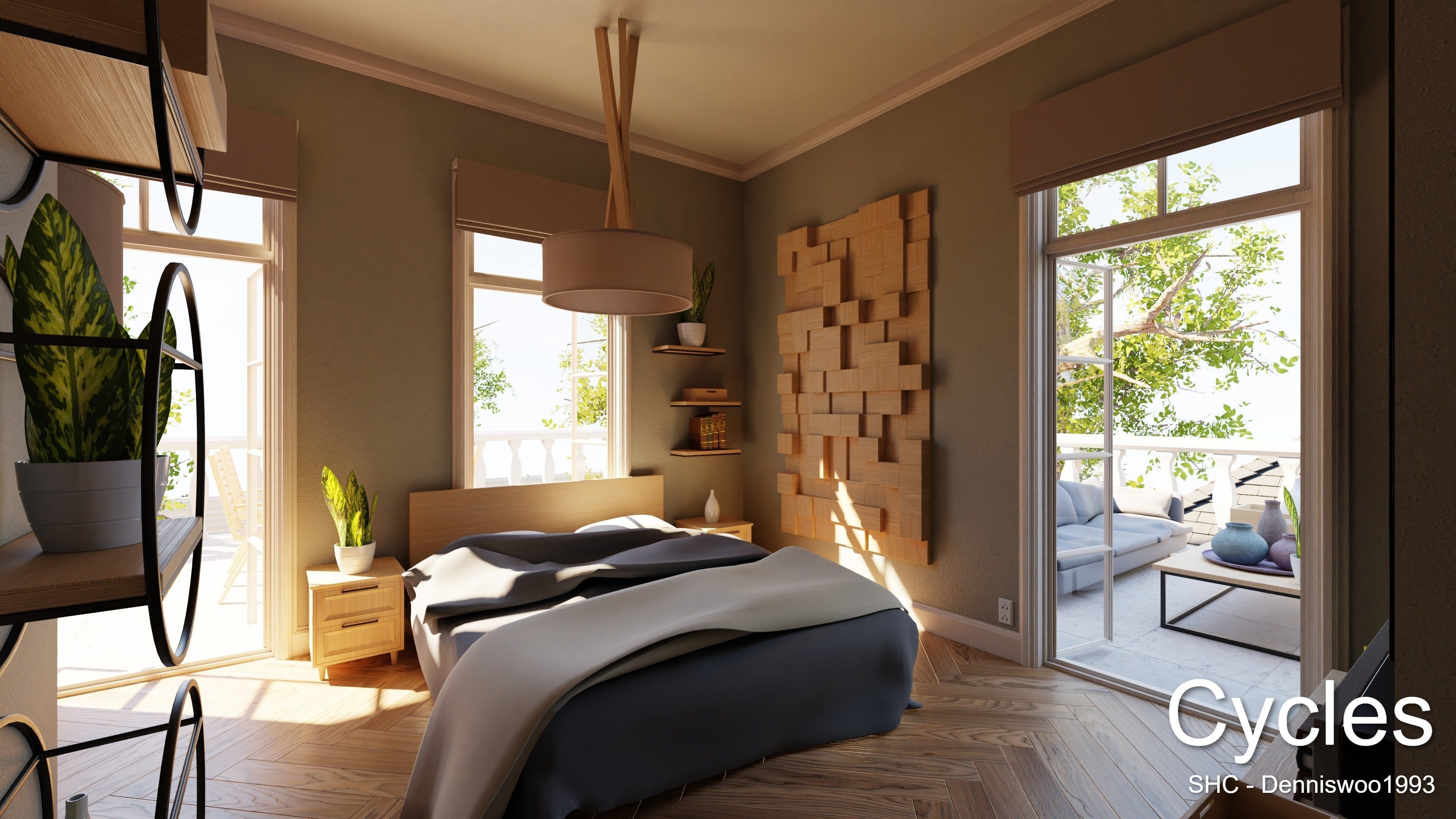 Classic villa 2021 Blender Eevee and Cycles 1 Low-poly 3D model_6