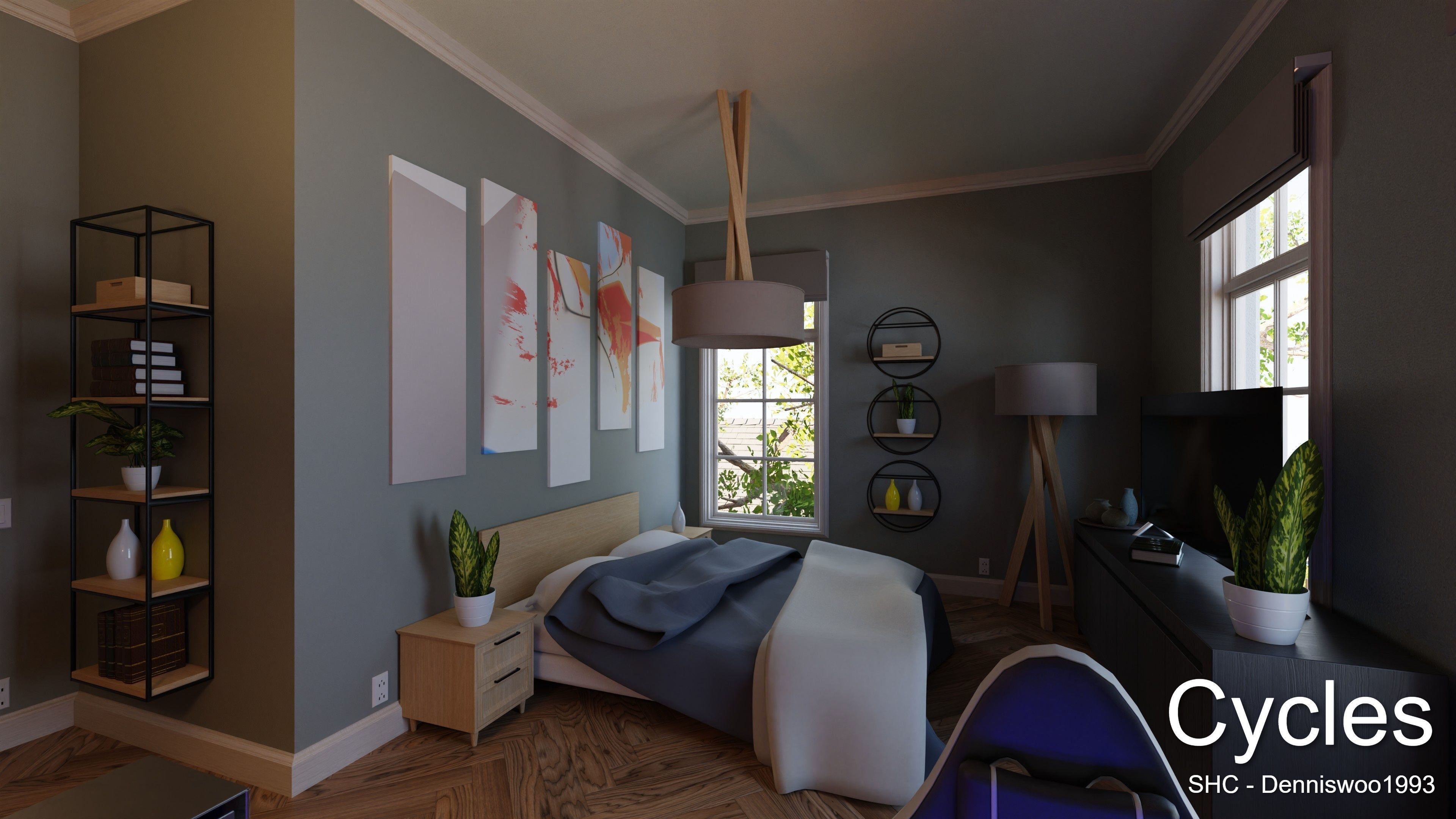 Classic villa 2021 Blender Eevee and Cycles 1 Low-poly 3D model_19