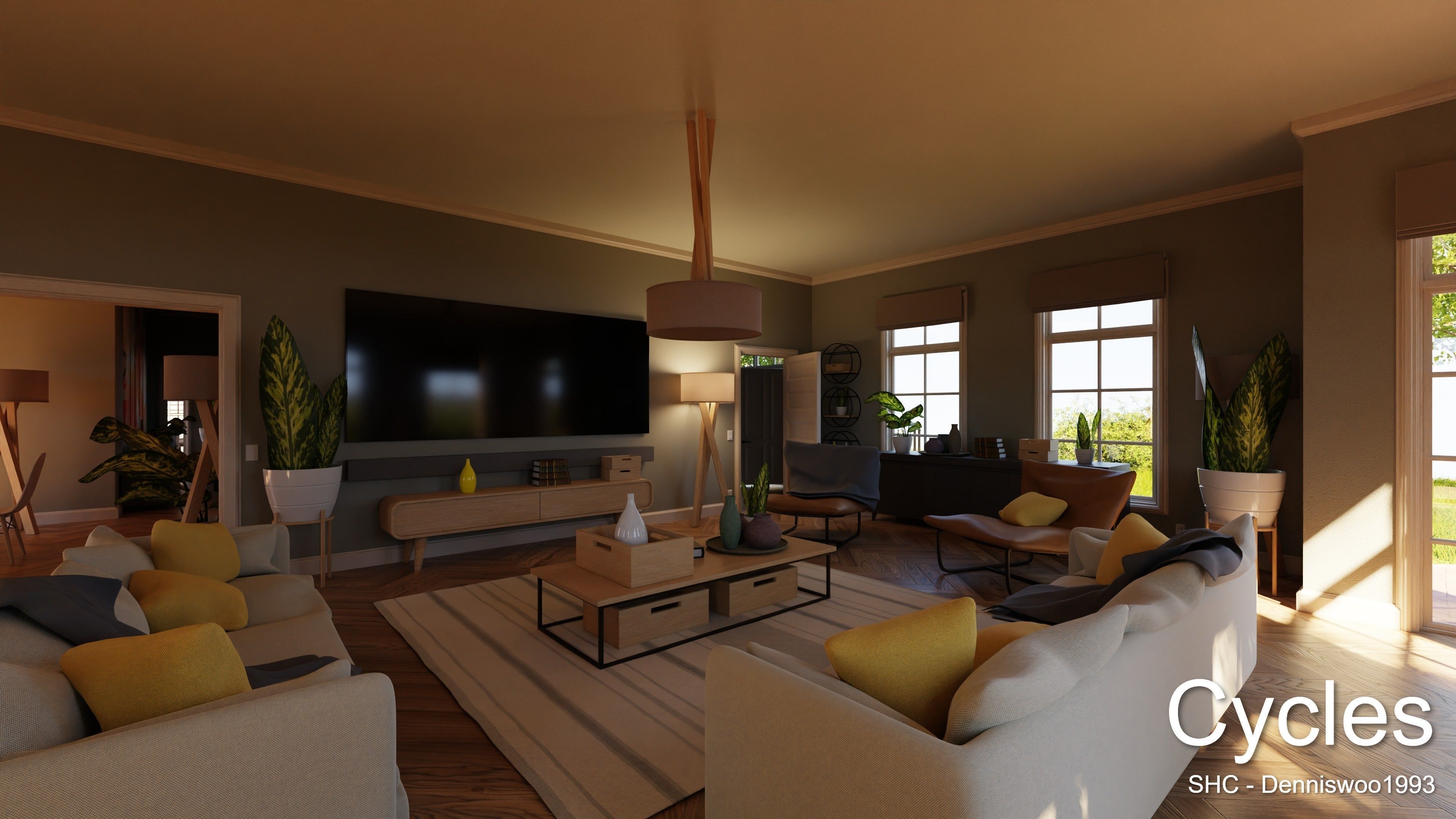 Classic villa 2021 Blender Eevee and Cycles 1 Low-poly 3D model_17