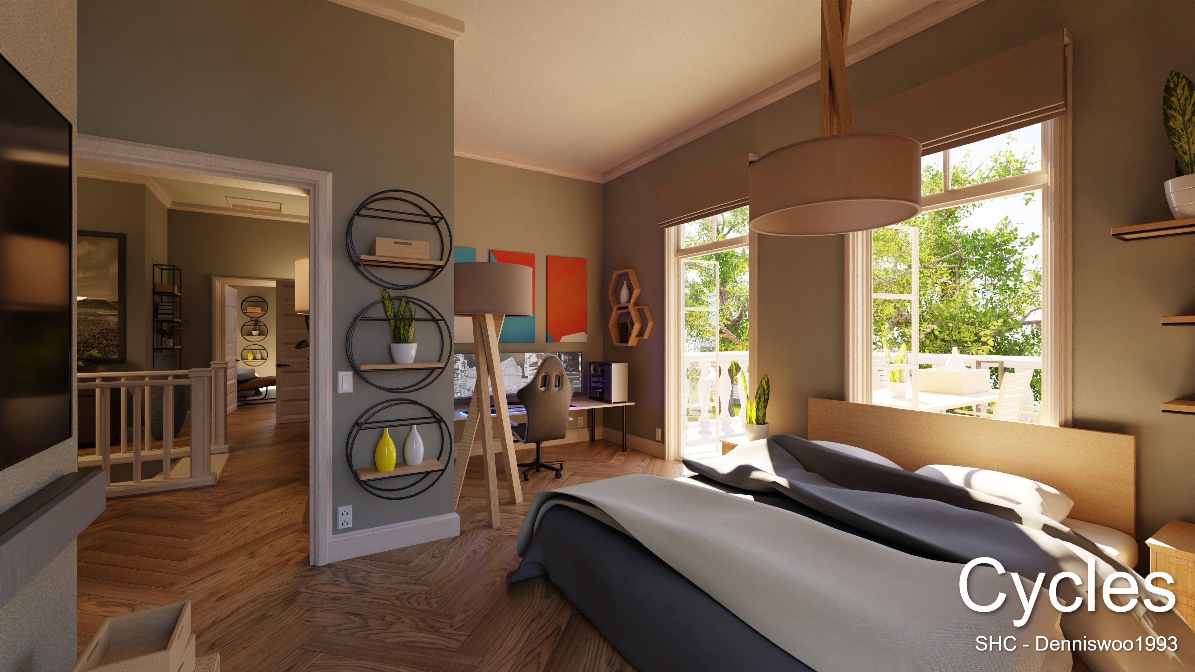 Classic villa 2021 Blender Eevee and Cycles 1 Low-poly 3D model_24