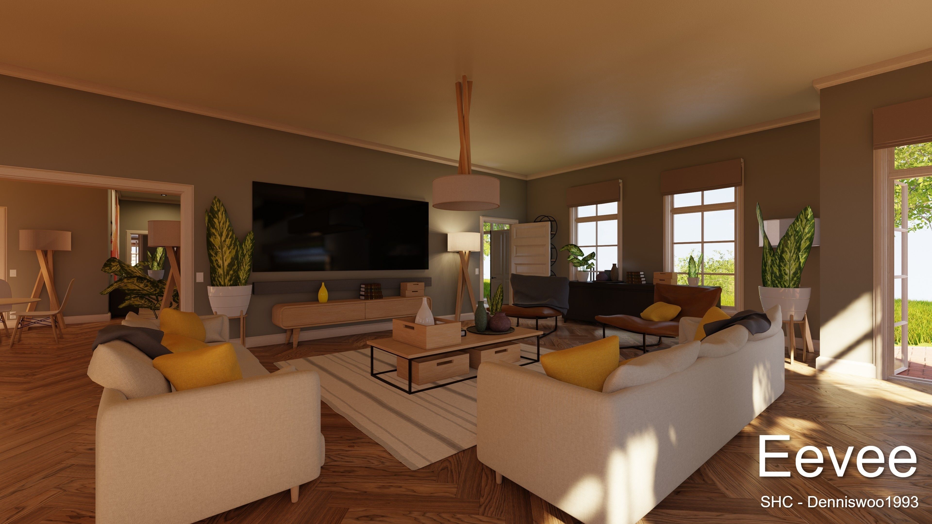 Classic villa 2021 Blender Eevee and Cycles 1 Low-poly 3D model_29