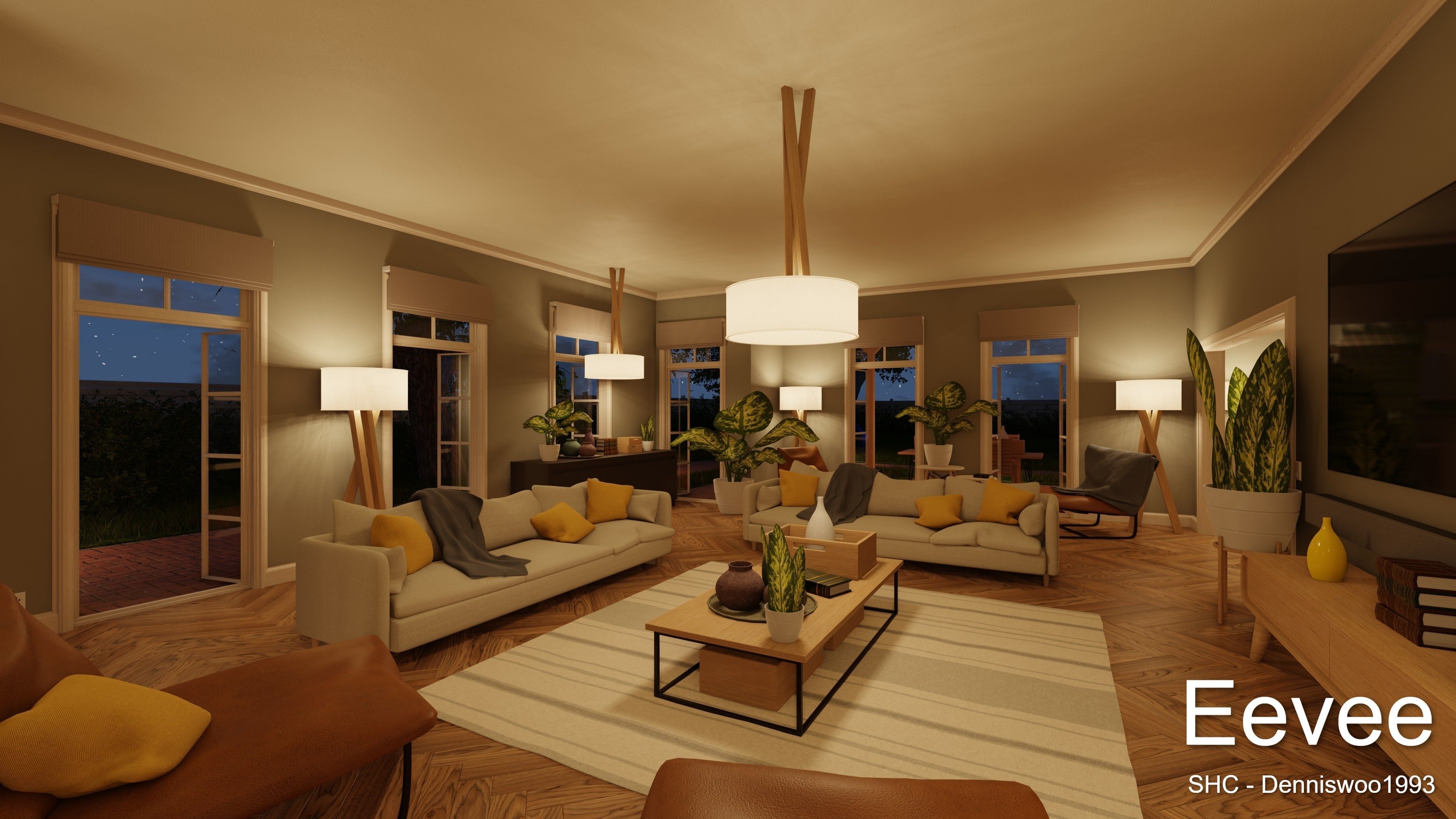 Classic villa 2021 Blender Eevee and Cycles 1 Low-poly 3D model_56