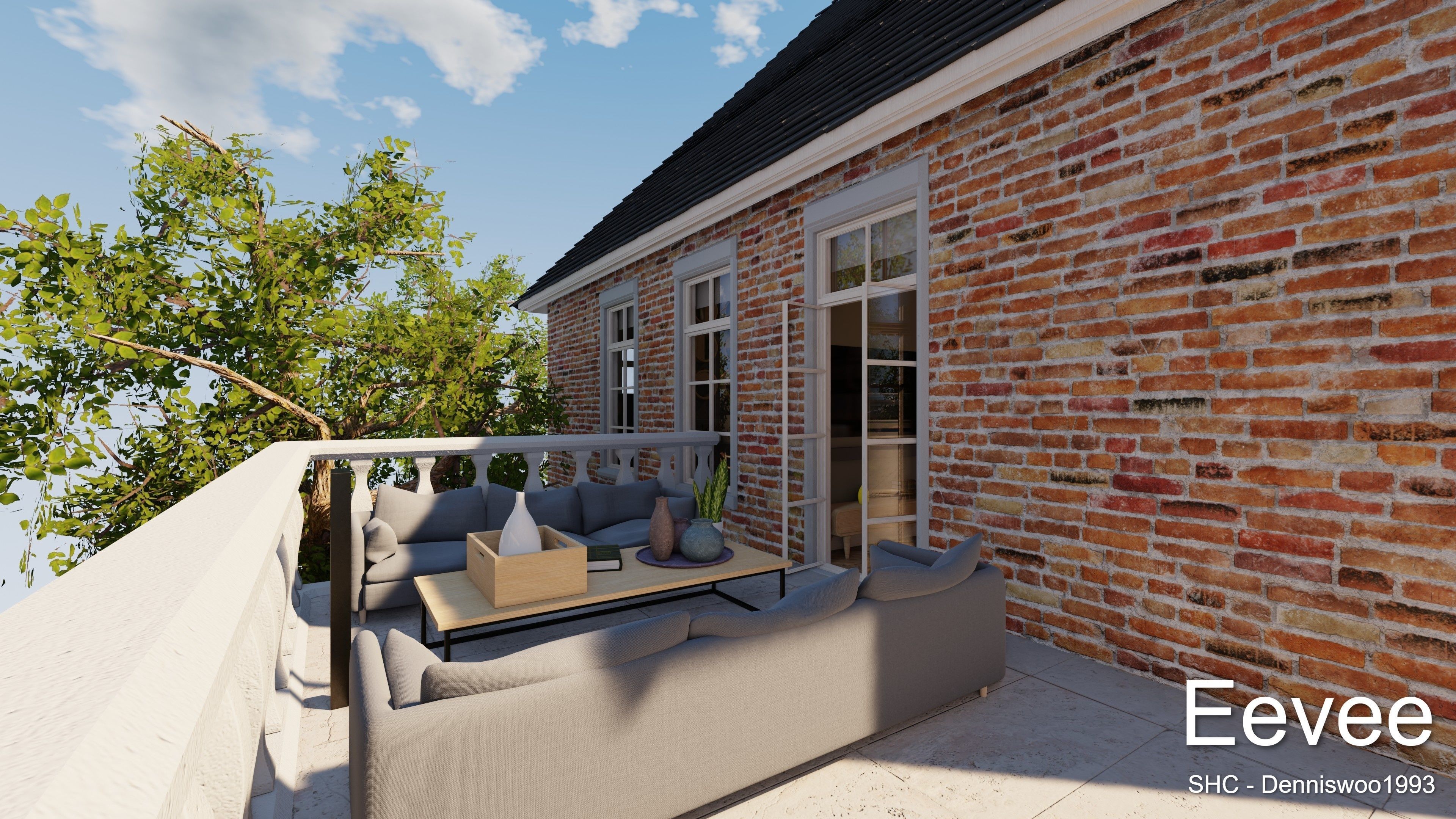 Classic villa 2021 Blender Eevee and Cycles 1 Low-poly 3D model_41