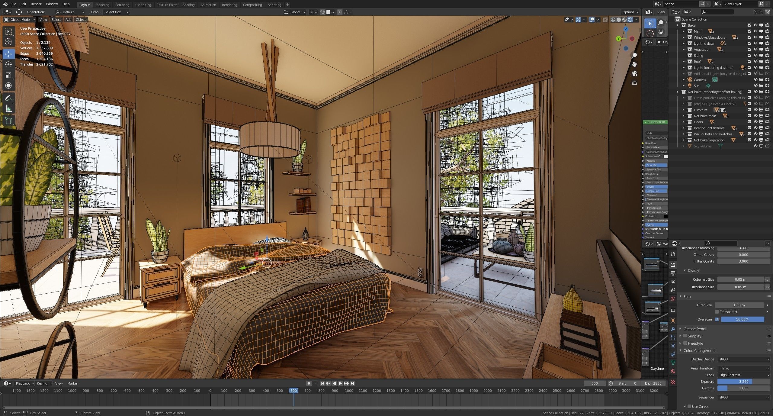 Classic villa 2021 Blender Eevee and Cycles 1 Low-poly 3D model_62