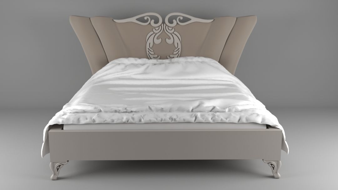 bed12 bed with ornate headboard and footboard 3D model_2
