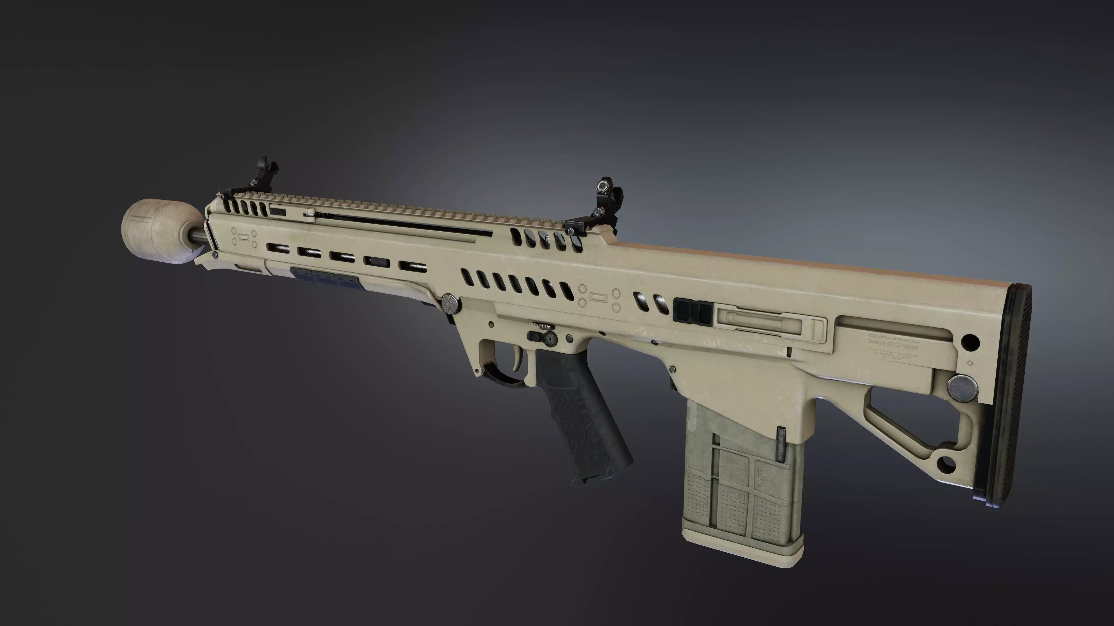 Beretta RM277 GD NGSW Low-poly 3D model_0