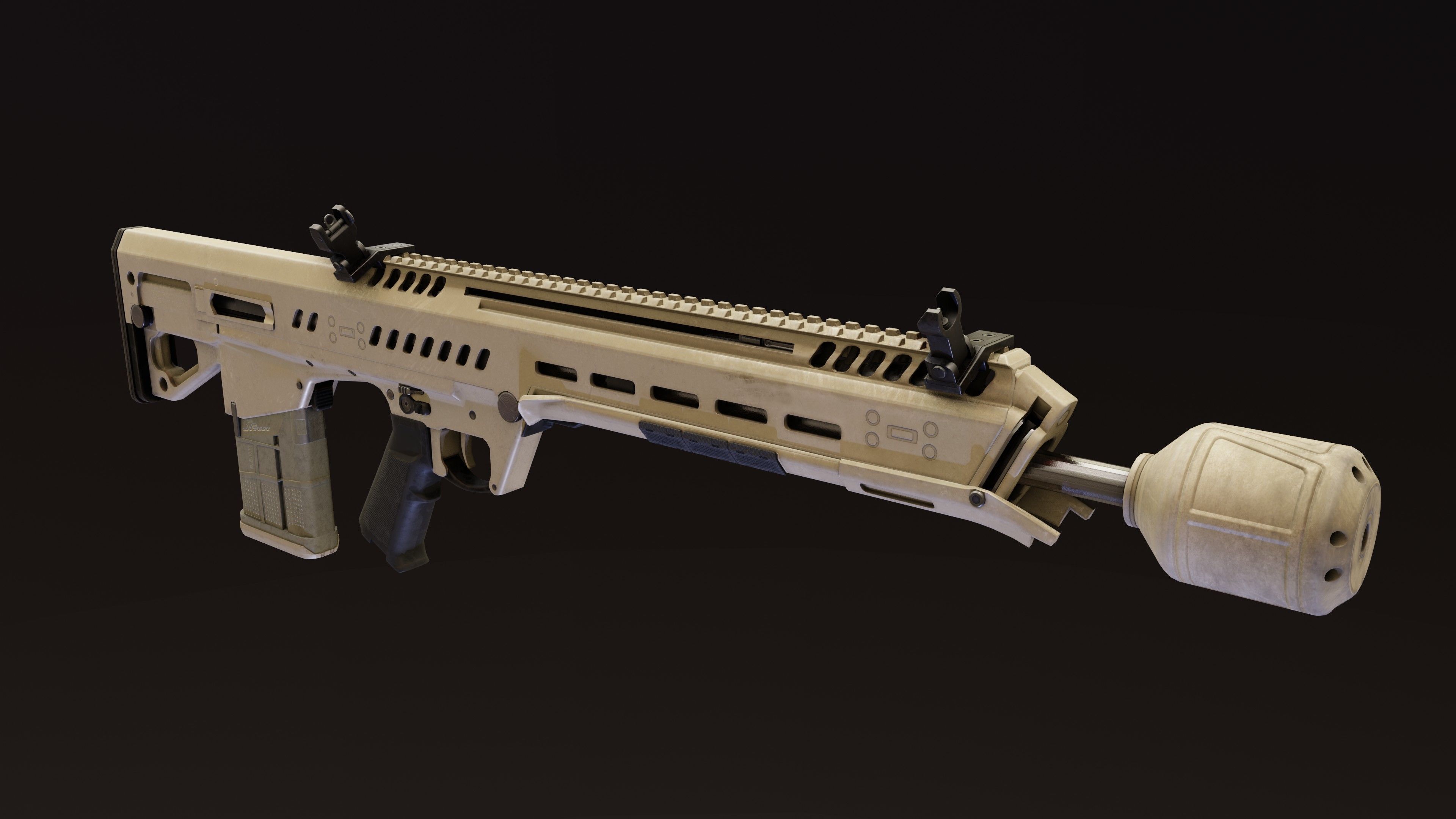 Beretta RM277 GD NGSW Low-poly 3D model_2