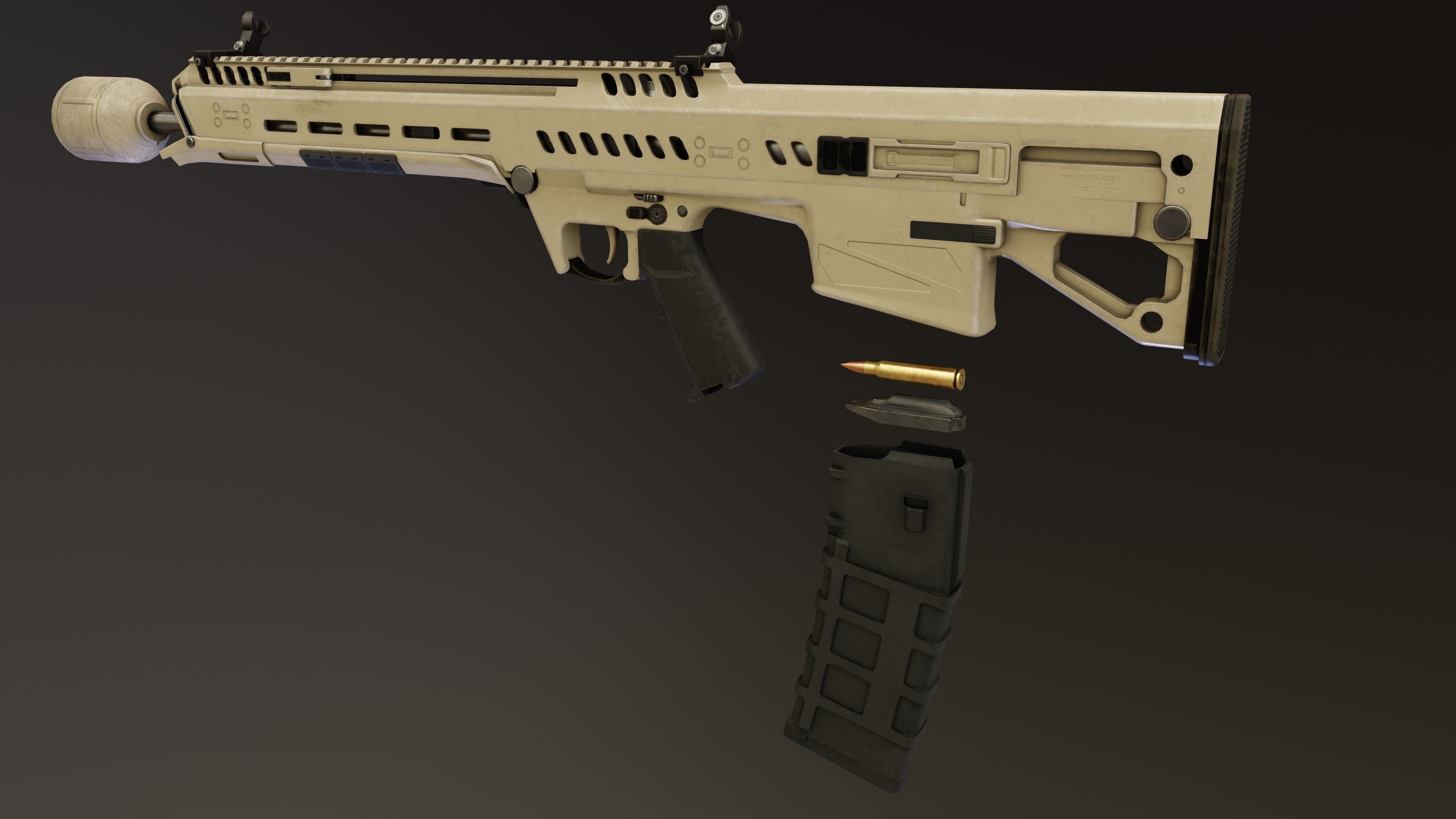 Beretta RM277 GD NGSW Low-poly 3D model_8