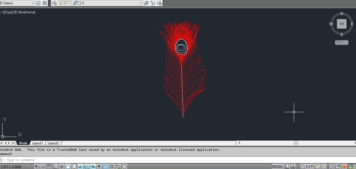 pecock feather 3D model_1