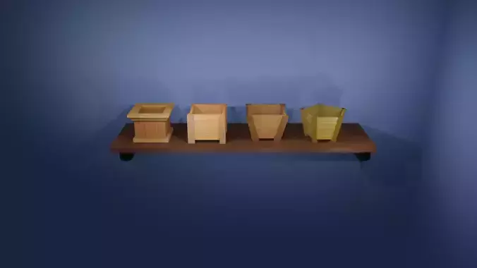 Macetas de madera pack de 4