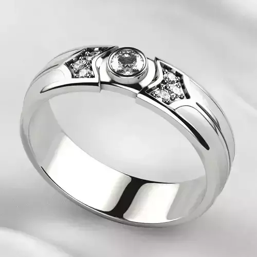 White Enamel Gold Ring