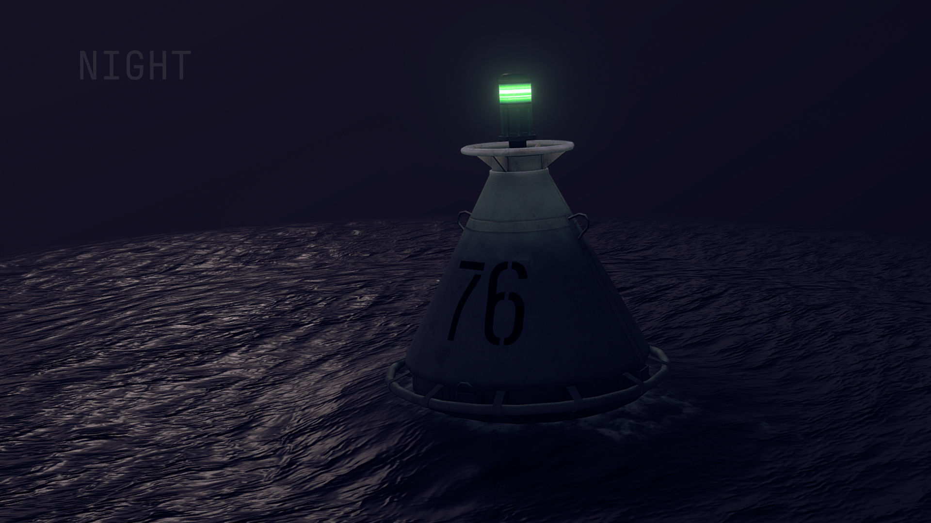 Buoy River RB-4-01 Left Side Mark Low-poly 3D model_13
