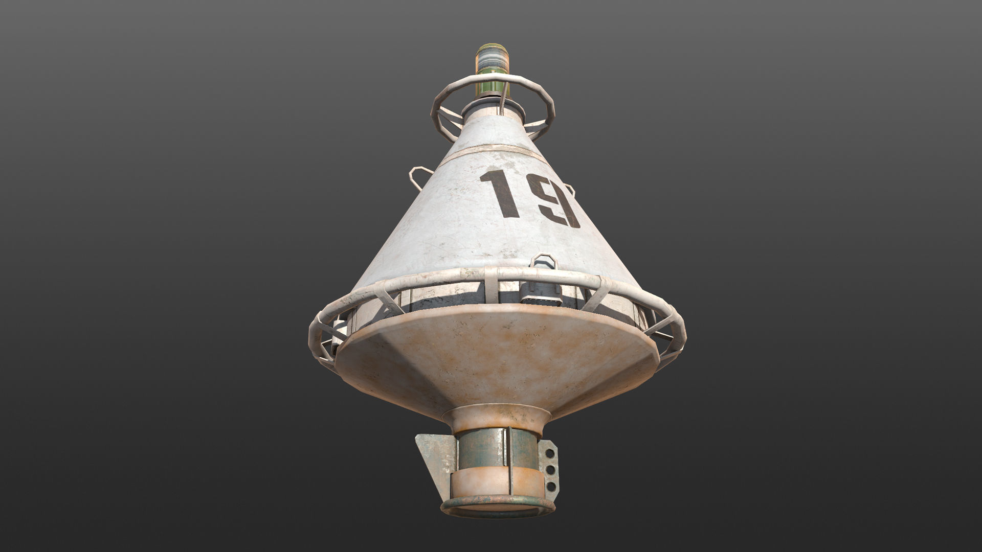 Buoy River RB-4-01 Left Side Mark Low-poly 3D model_18