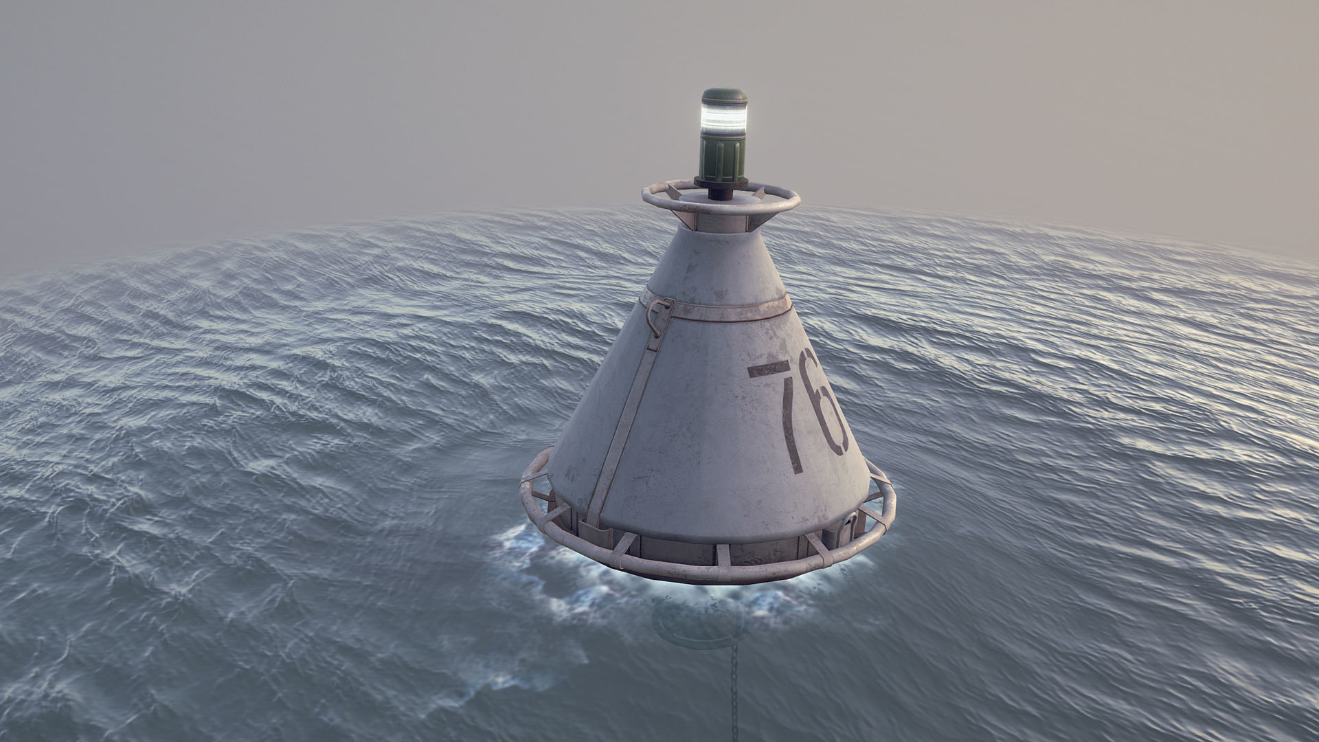 Buoy River RB-4-01 Left Side Mark Low-poly 3D model_2