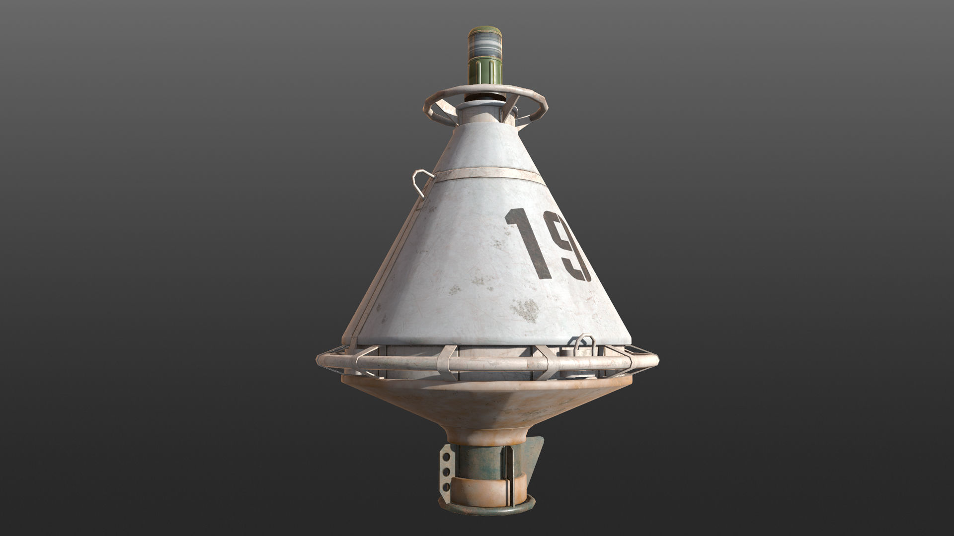 Buoy River RB-4-01 Left Side Mark Low-poly 3D model_21