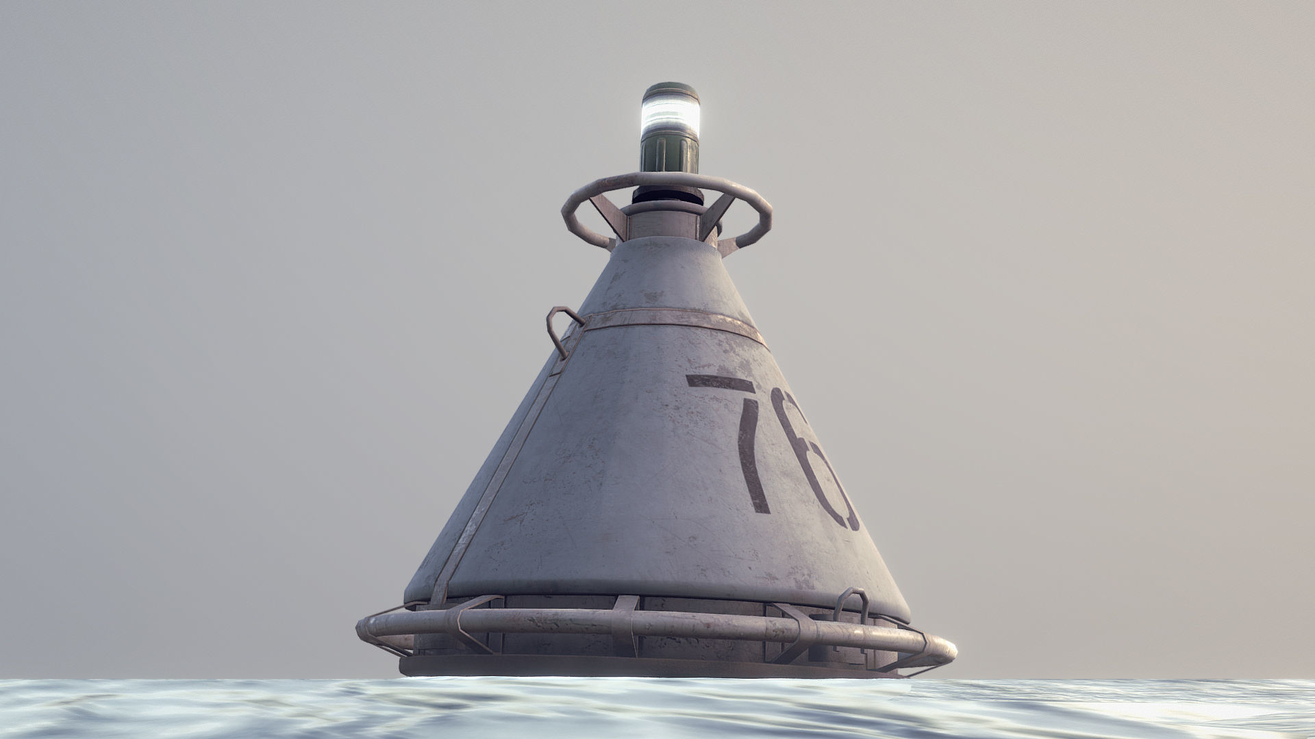 Buoy River RB-4-01 Left Side Mark Low-poly 3D model_1