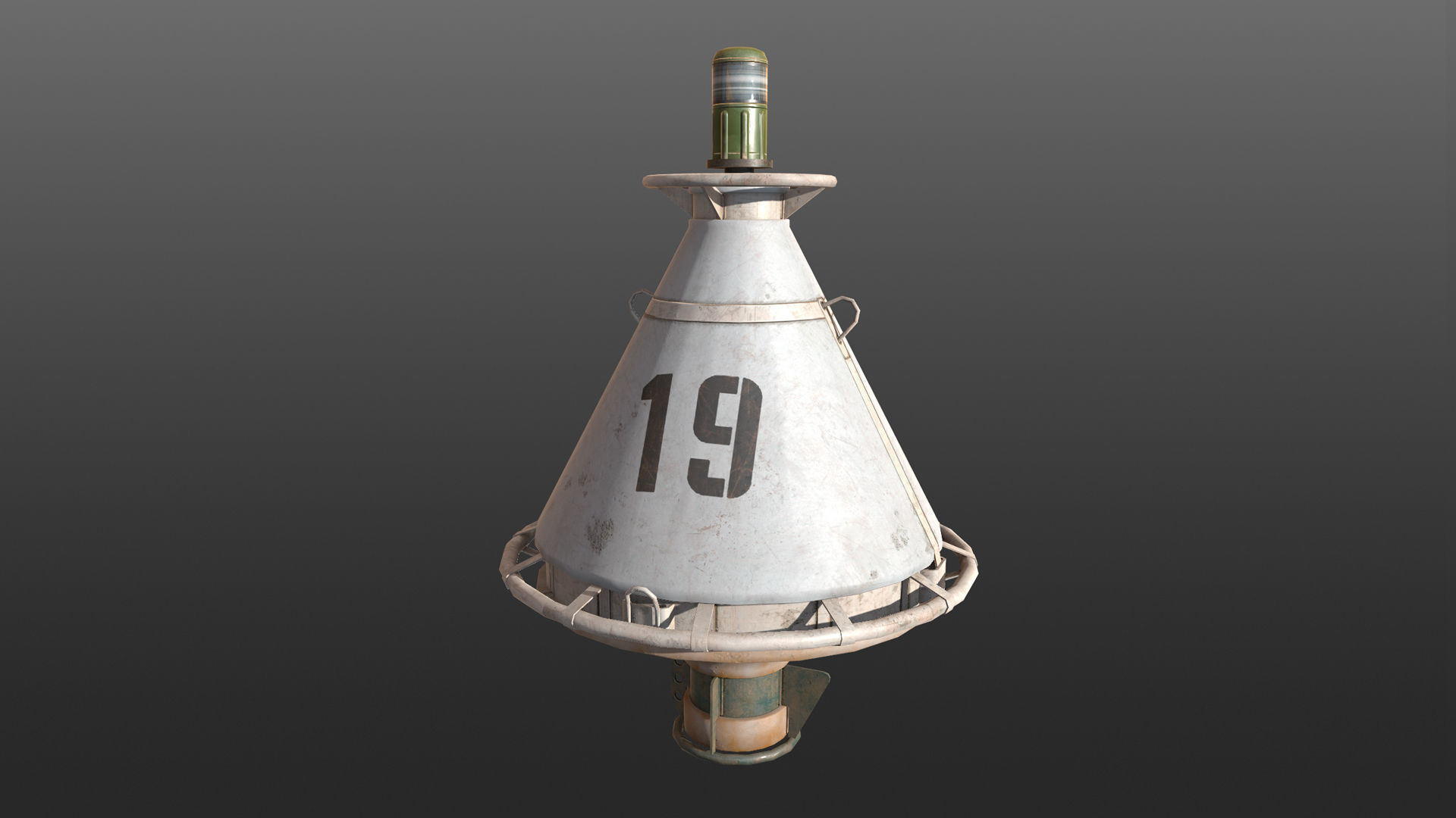 Buoy River RB-4-01 Left Side Mark Low-poly 3D model_20