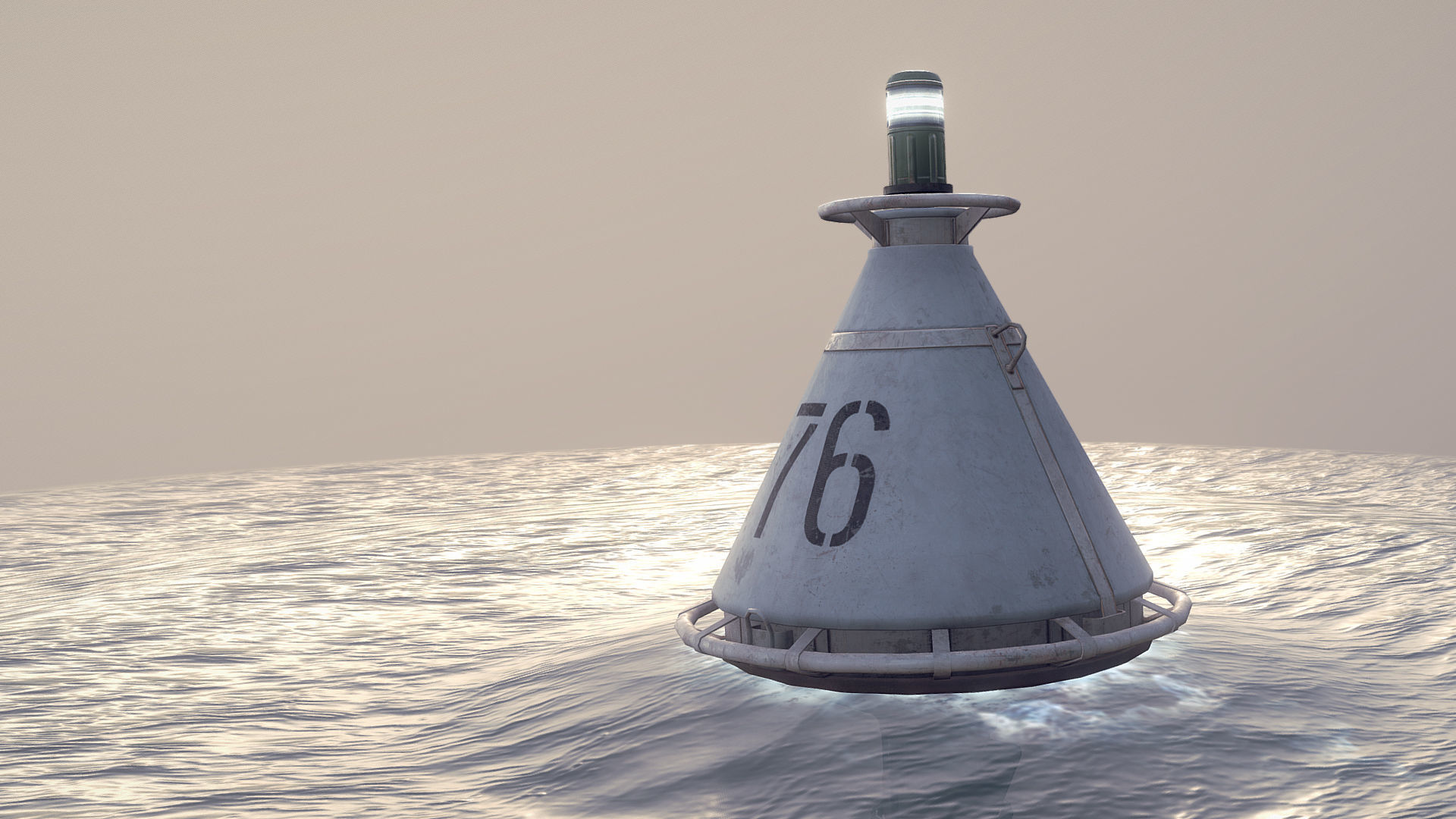 Buoy River RB-4-01 Left Side Mark Low-poly 3D model_4