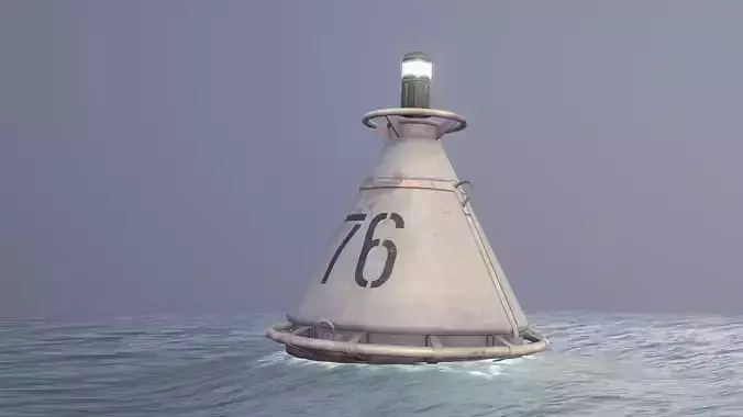Buoy River RB-4-01 Left Side Mark Low-poly 3D model