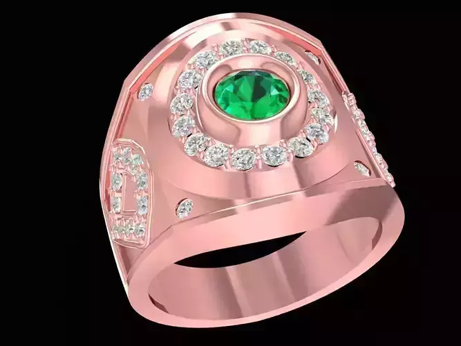 Bold Multi Layer Emerald Men Ring  2288