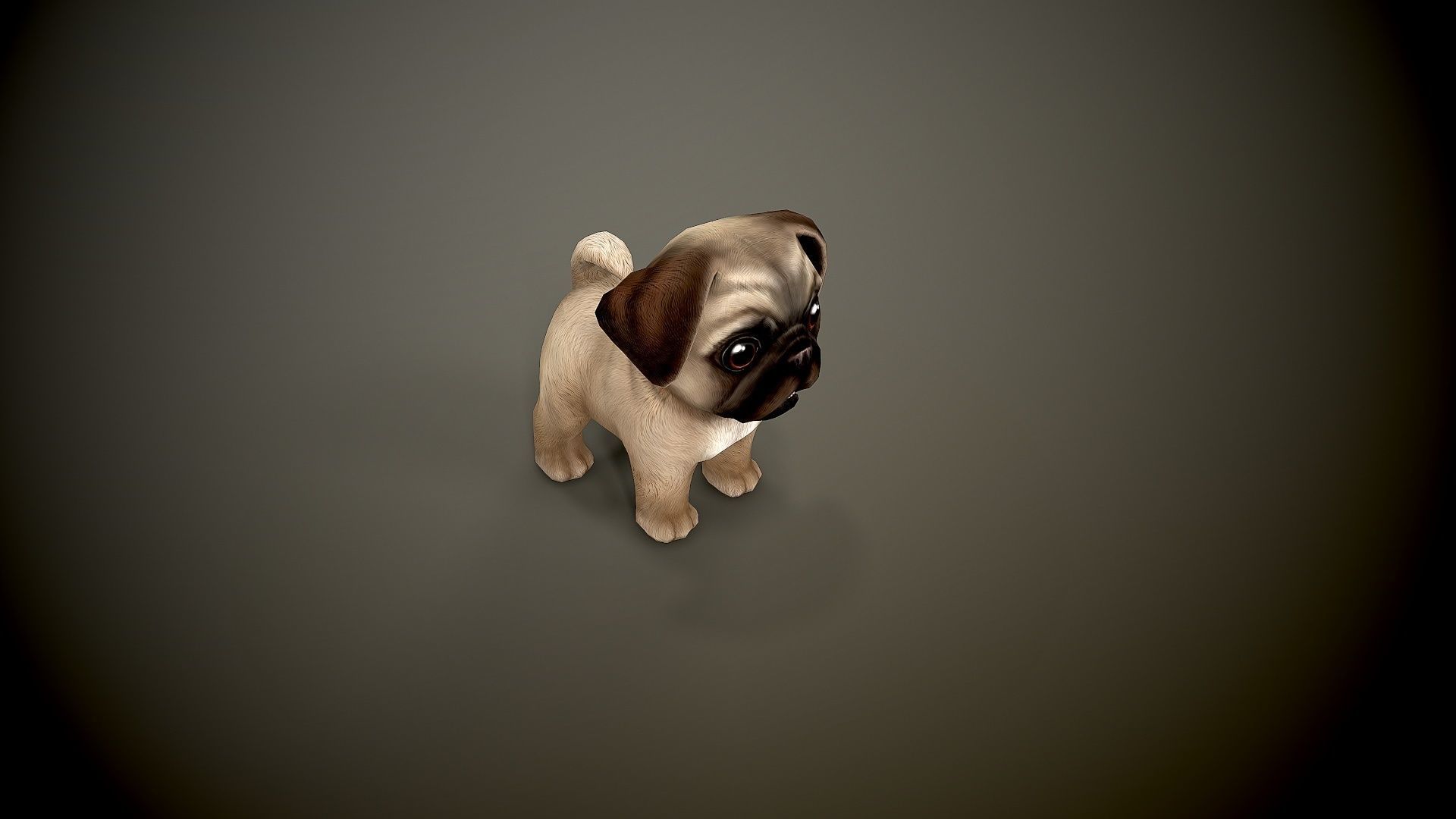 Pug Mops Low-poly 3D model_4