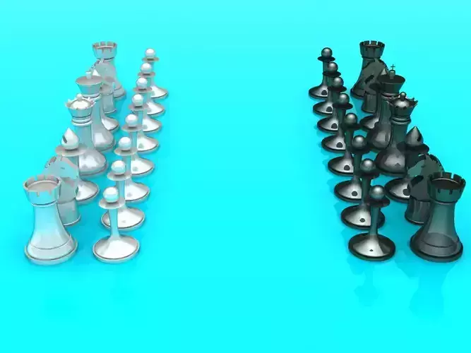 Printable chess pieces - no textures included 3D print model