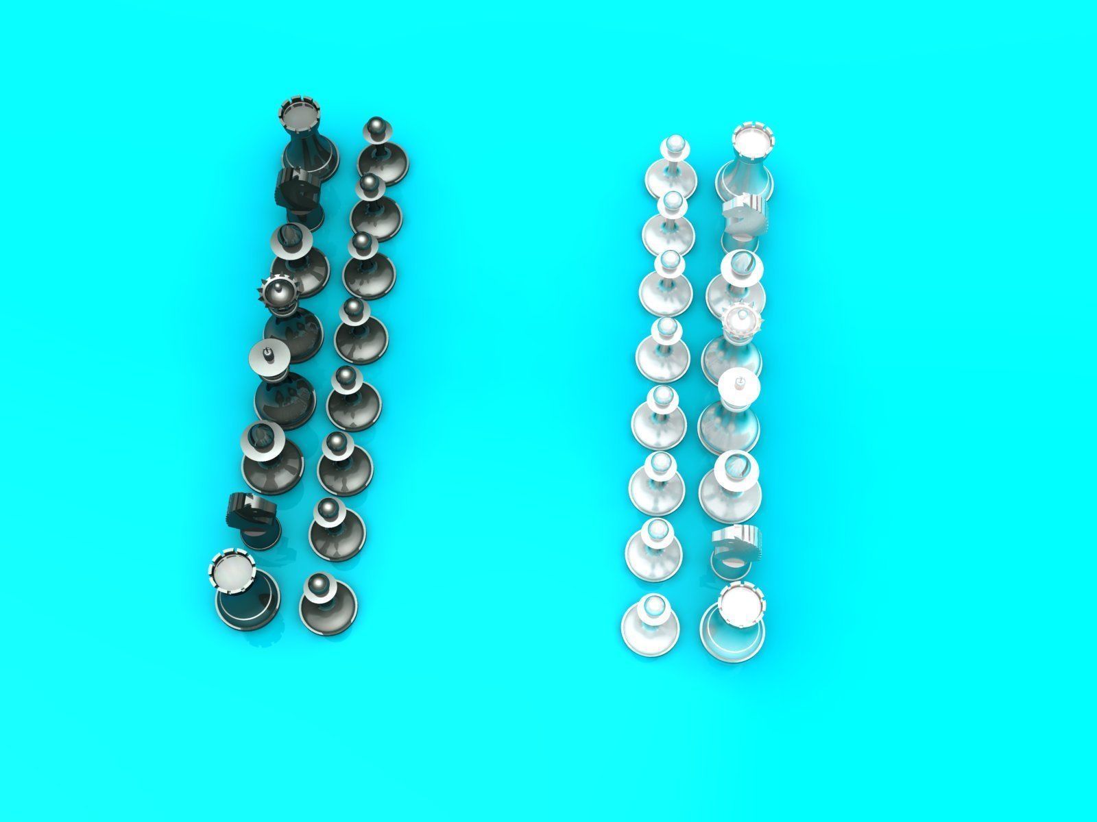 Printable chess pieces - no textures included 3D print model_2