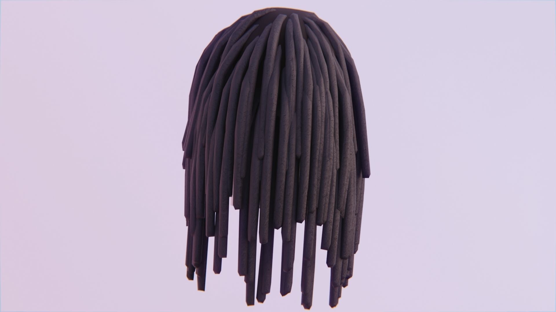 Long Dreads 4 - Classic Style Low-poly 3D model_3