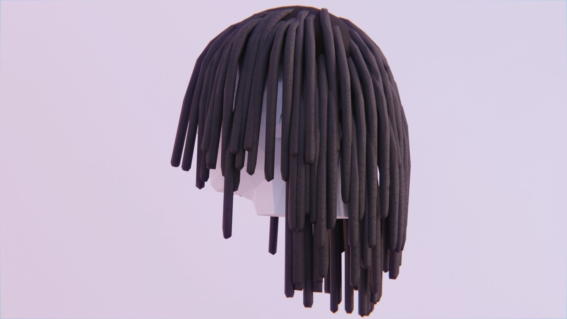 Long Dreads 4 - Classic Style Low-poly 3D model_2