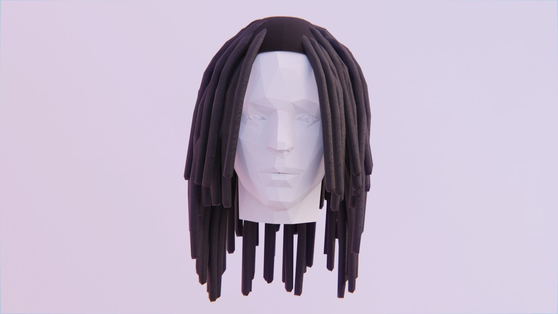 Long Dreads 4 - Classic Style Low-poly 3D model_1