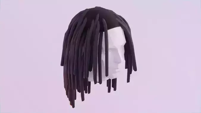 Long Dreads 4 - Classic Style Low-poly 3D model
