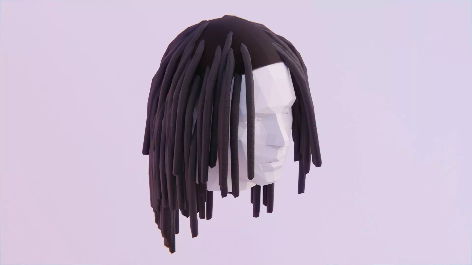 Long Dreads 4 - Classic Style Low-poly 3D model_0