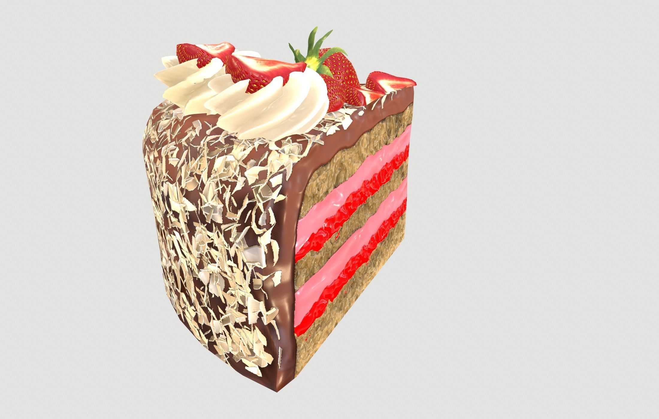 Strawberry cake Low poly 3D model Low-poly 3D model_11