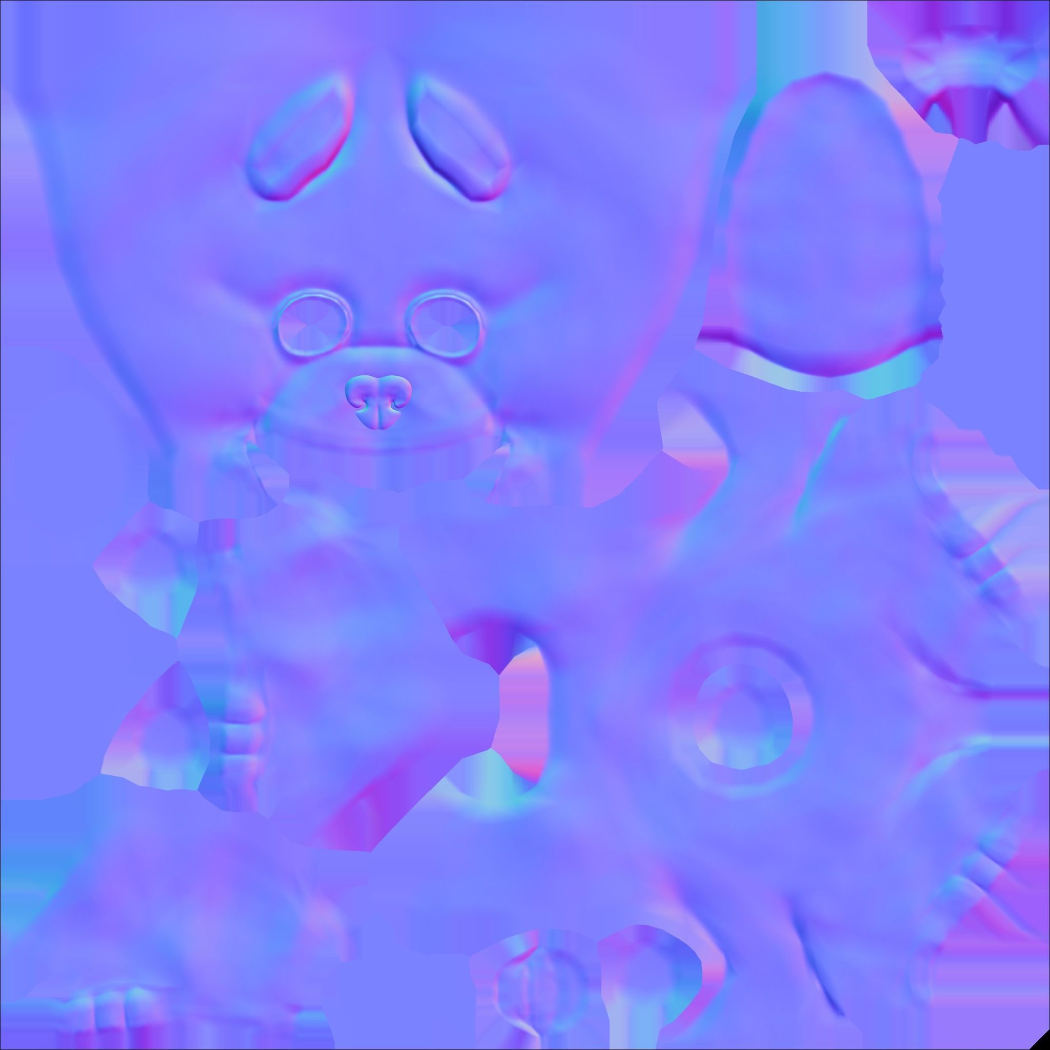 Spitz cartoon dog with big eyes Low-poly 3D model_15