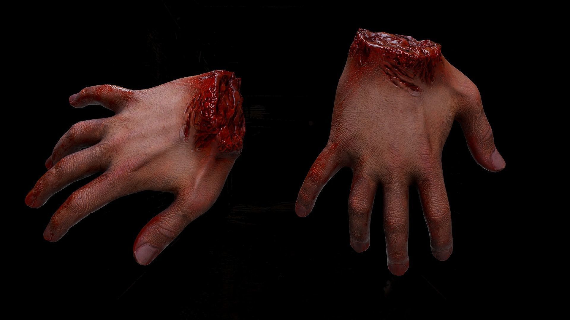 Male body parts collection Gore Horror Props Low-poly 3D model_4