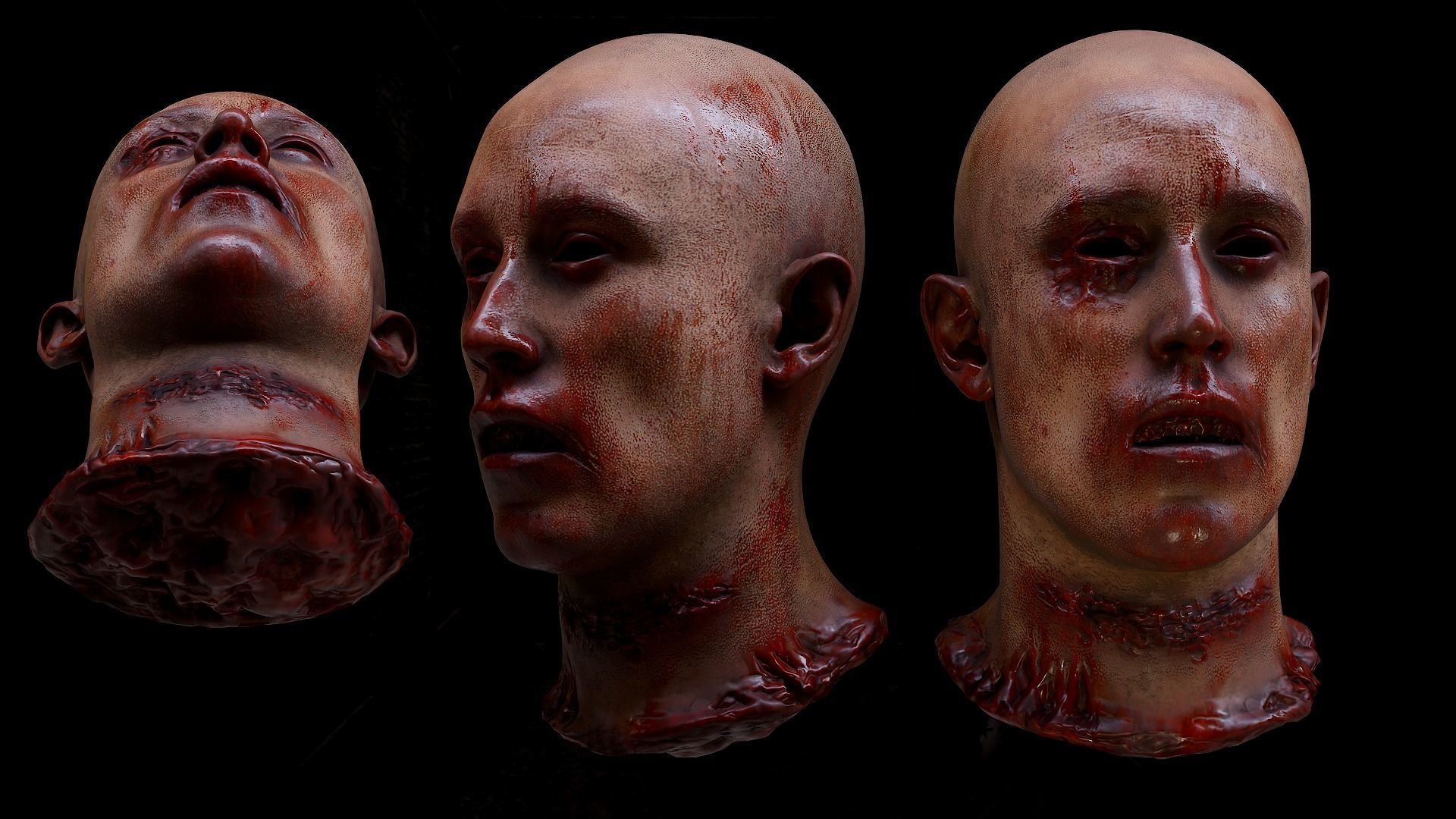 Male body parts collection Gore Horror Props Low-poly 3D model_1