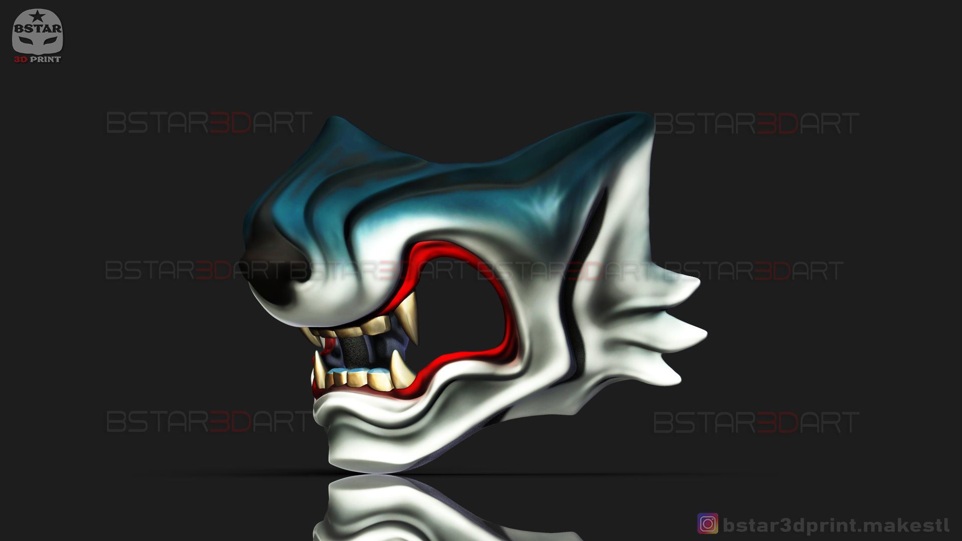 Ghost Of Tsushima - Wolf Mask - Samurai Cosplay Mask 3D print model_11