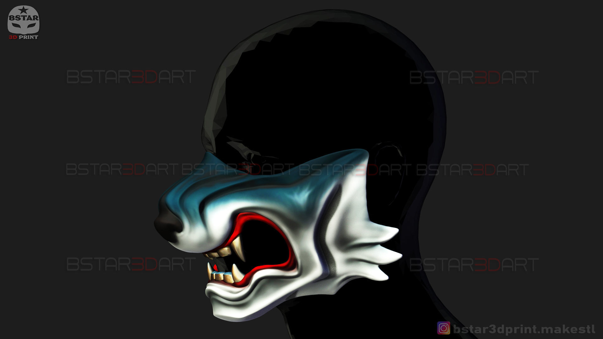 Ghost Of Tsushima - Wolf Mask - Samurai Cosplay Mask 3D print model_16