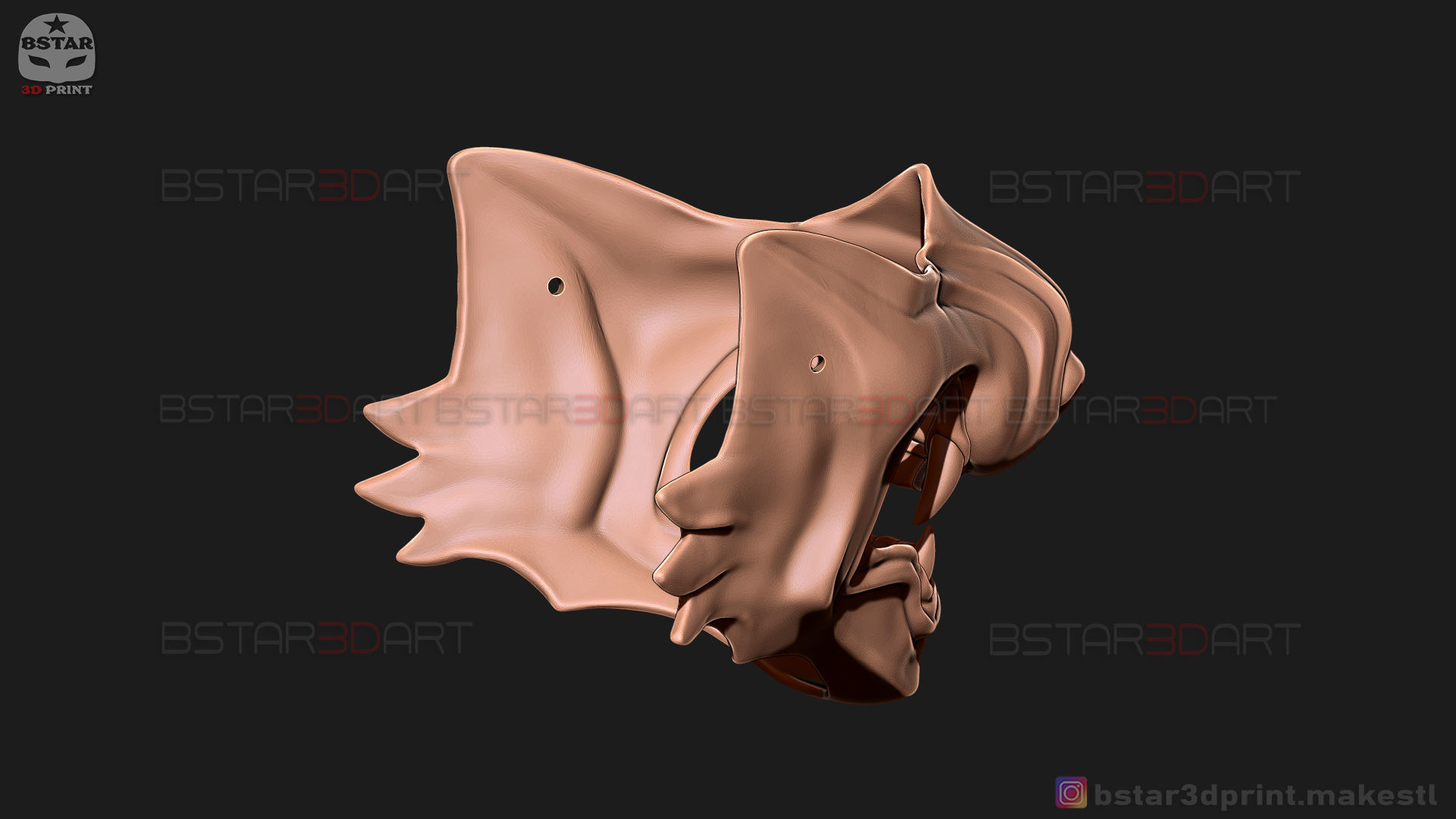 Ghost Of Tsushima - Wolf Mask - Samurai Cosplay Mask 3D print model_26