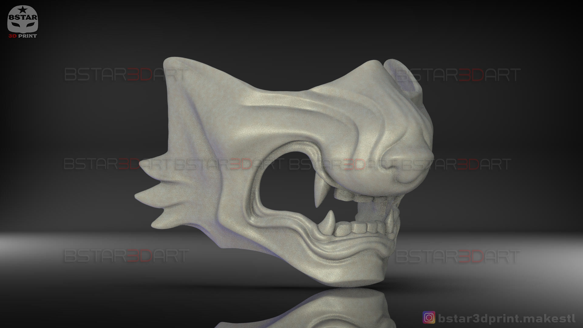 Ghost Of Tsushima - Wolf Mask - Samurai Cosplay Mask 3D print model_37