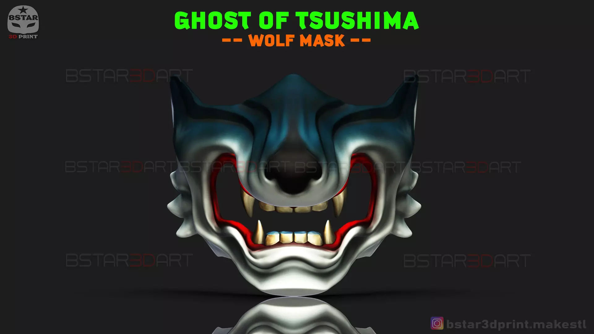 Ghost Of Tsushima - Wolf Mask - Samurai Cosplay Mask 3D print model_0