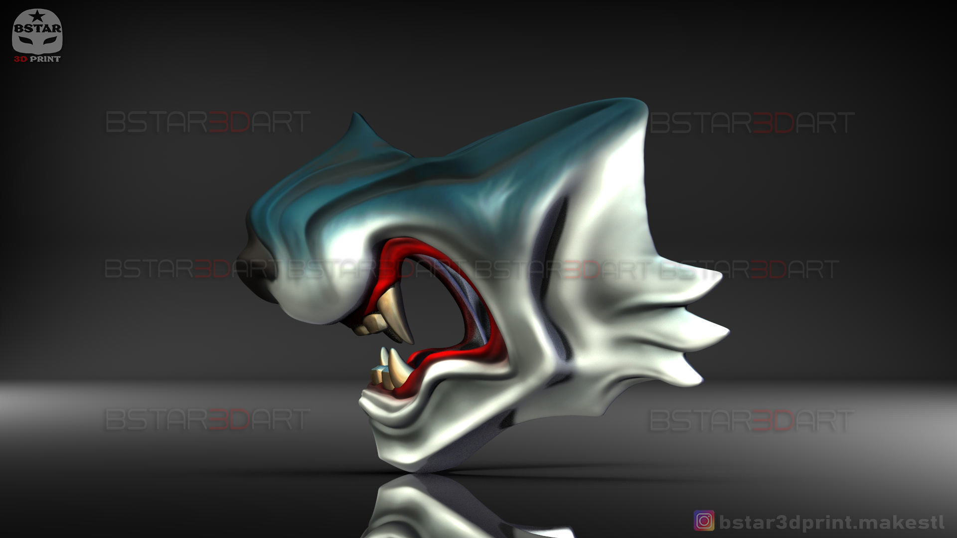 Ghost Of Tsushima - Wolf Mask - Samurai Cosplay Mask 3D print model_35