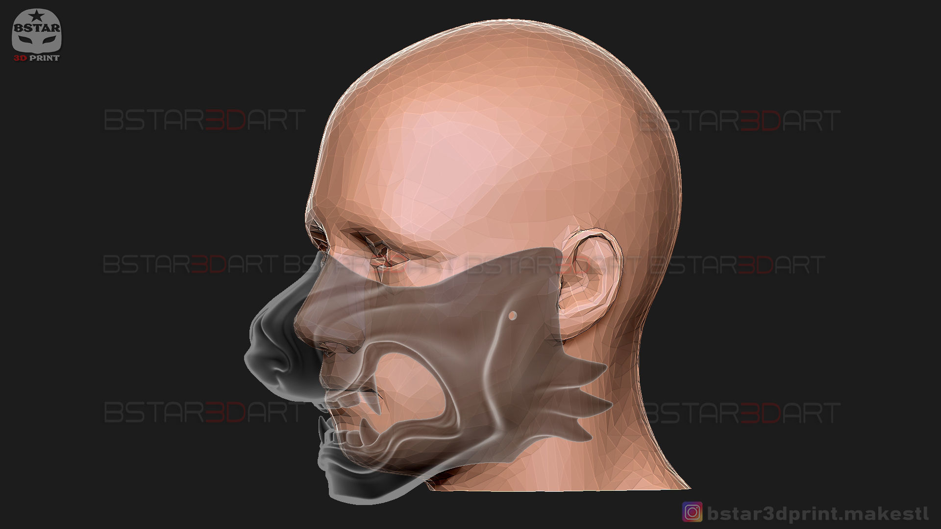 Ghost Of Tsushima - Wolf Mask - Samurai Cosplay Mask 3D print model_31