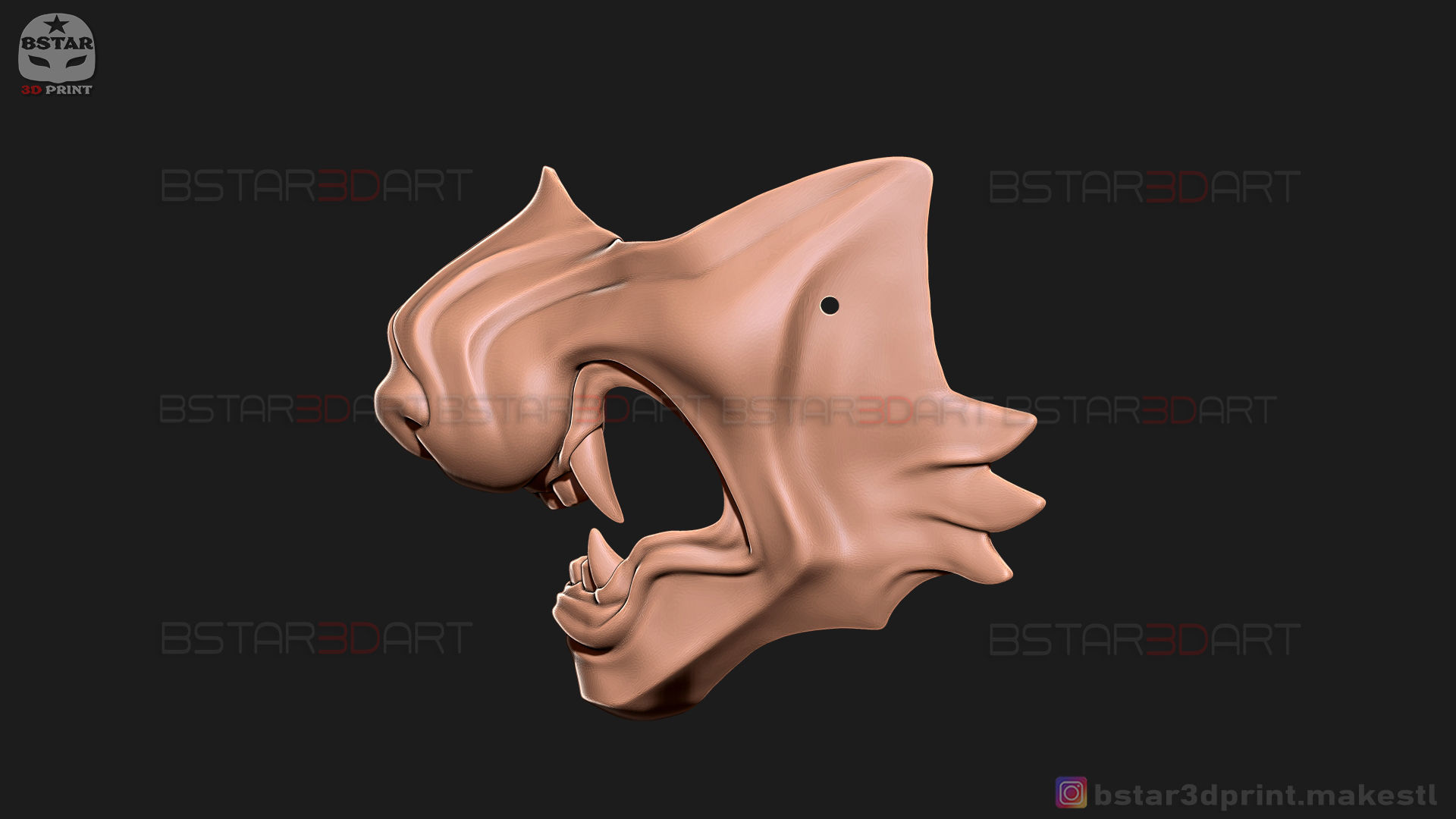 Ghost Of Tsushima - Wolf Mask - Samurai Cosplay Mask 3D print model_23