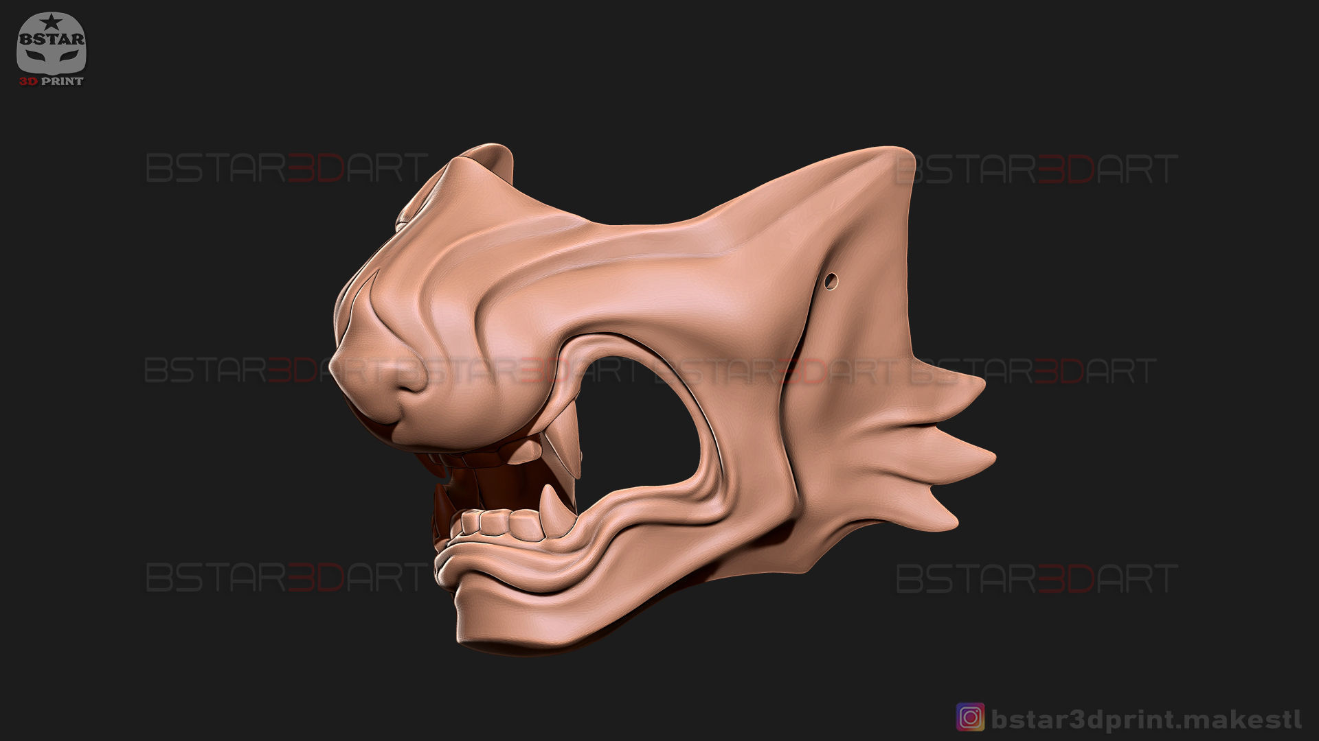 Ghost Of Tsushima - Wolf Mask - Samurai Cosplay Mask 3D print model_22
