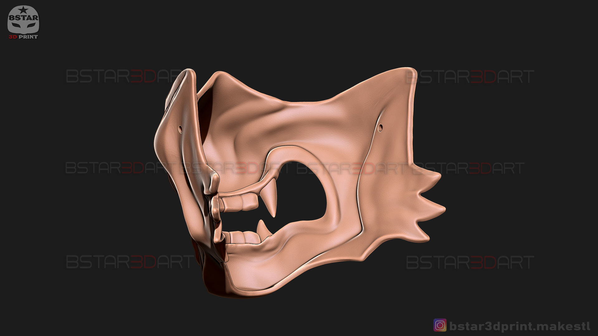 Ghost Of Tsushima - Wolf Mask - Samurai Cosplay Mask 3D print model_24