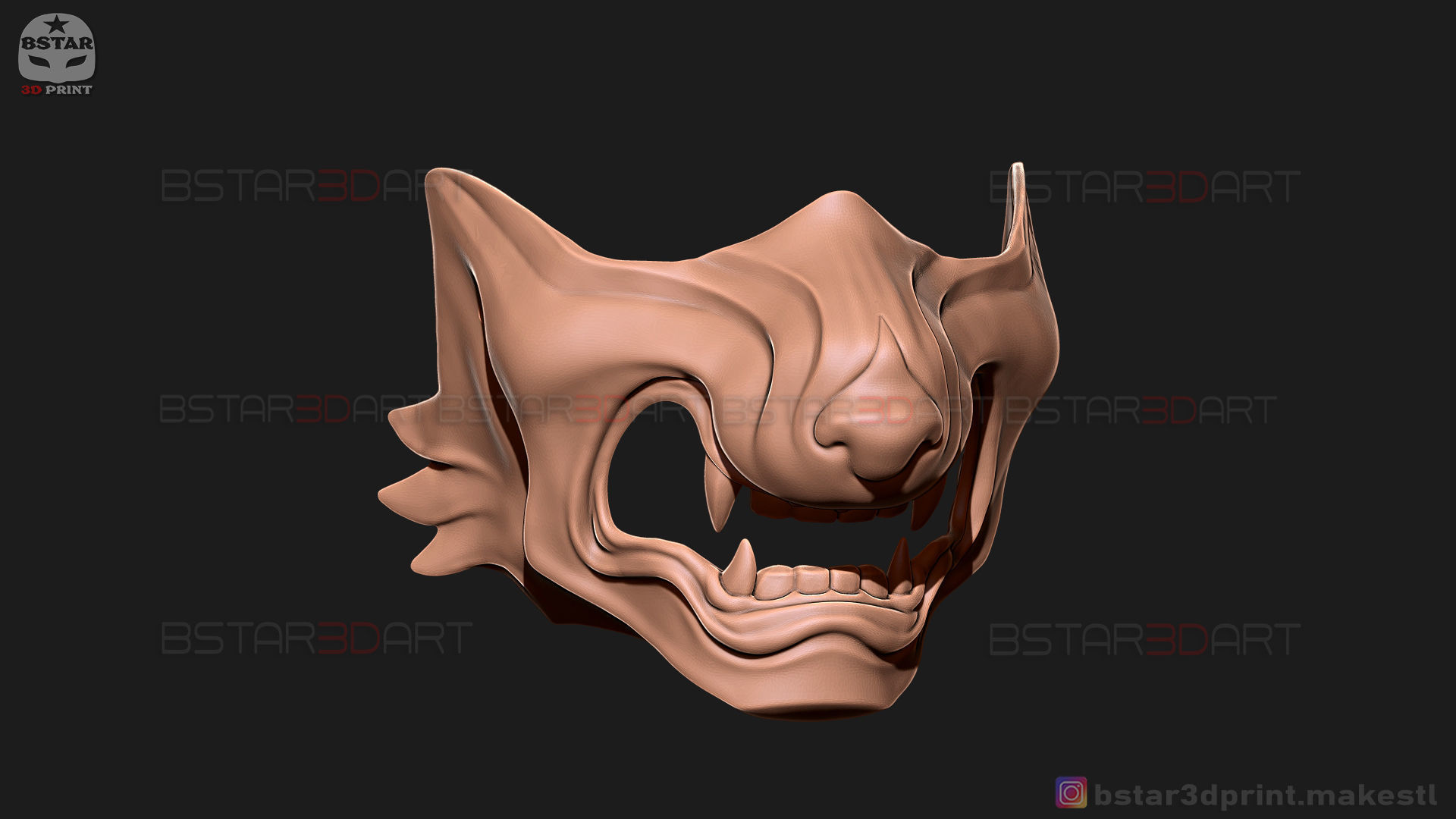 Ghost Of Tsushima - Wolf Mask - Samurai Cosplay Mask 3D print model_27