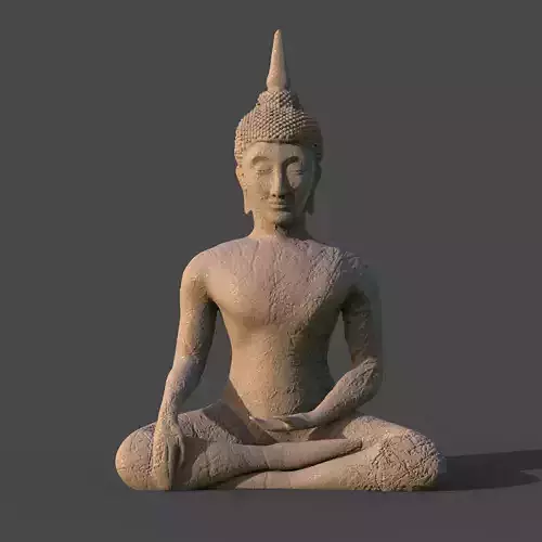 Buddha old rock statue 3D PRINT 3D print model